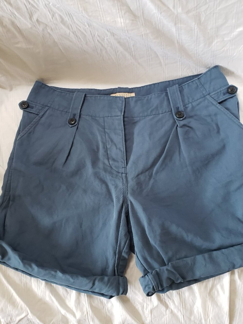 Burberry Brit Shorts Blue Cotton Linen Size 4